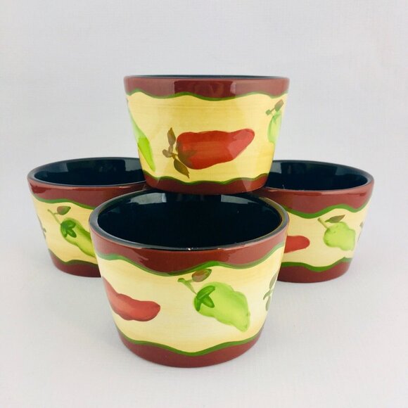 THE MAIN INGREDIENTS Southwestern Chili Peppers Stoneware Soup Salad Bowl Set 4 - Picture 1 of 13